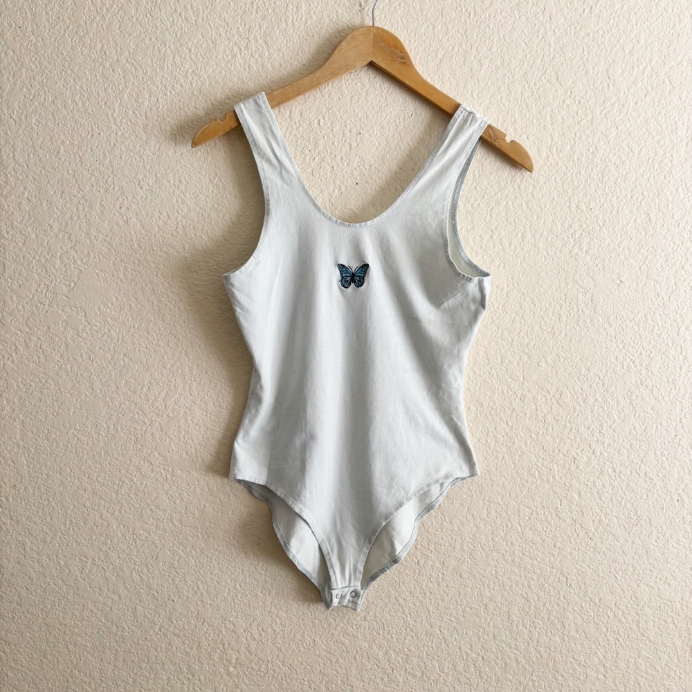 Tank Bodysuit with Butterfly Detail Size XS